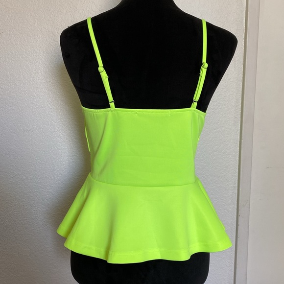 Neon green peplum top - Picture 3 of 4